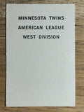 1969 Milton Bradley Team Cards #NNO Minnesota Twins (NM)