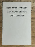 1969 Milton Bradley Team Cards #NNO New York Yankees (NM)
