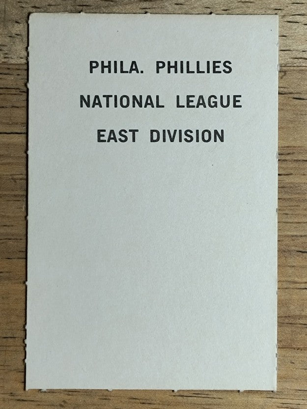 1969 Milton Bradley Team Cards #NNO Philadelphia Phillies (EXMT)