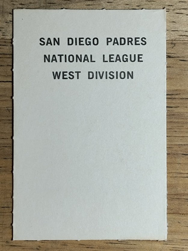 1969 Milton Bradley Team Cards #NNO San Diego Padres (NM)
