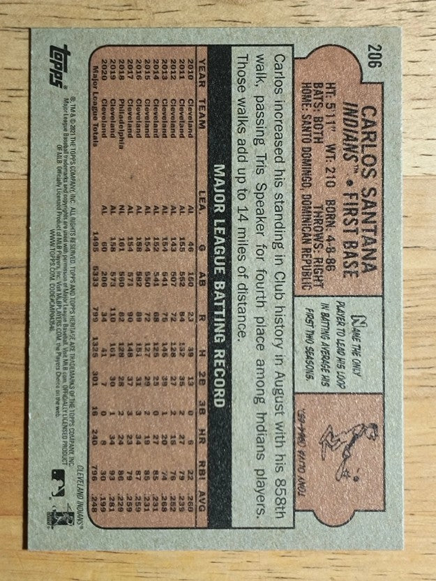 2021 Topps Heritage #206 Carlos Santana