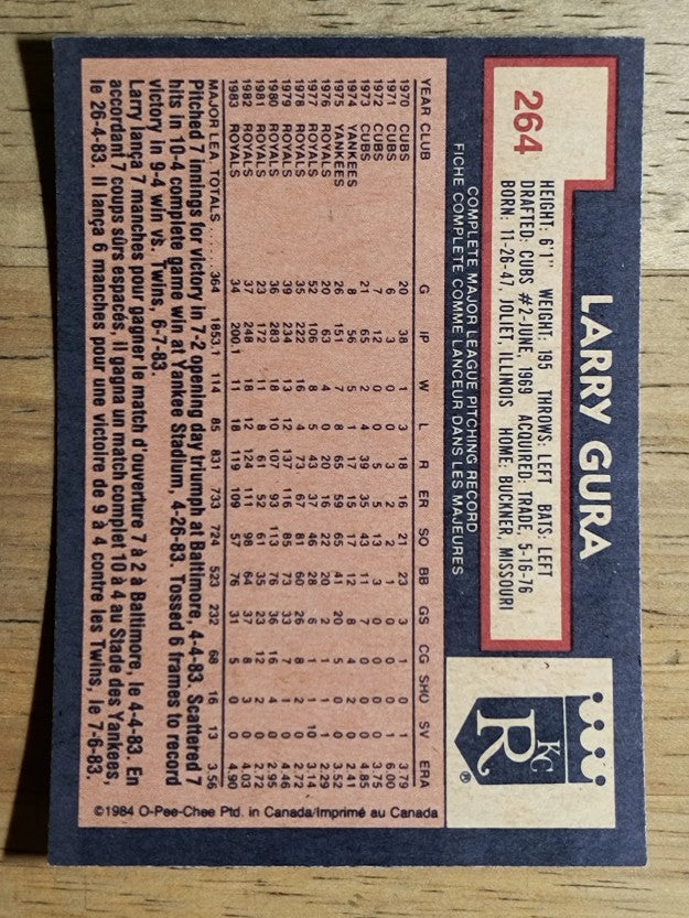 1984 O-Pee-Chee #264 Larry Gura