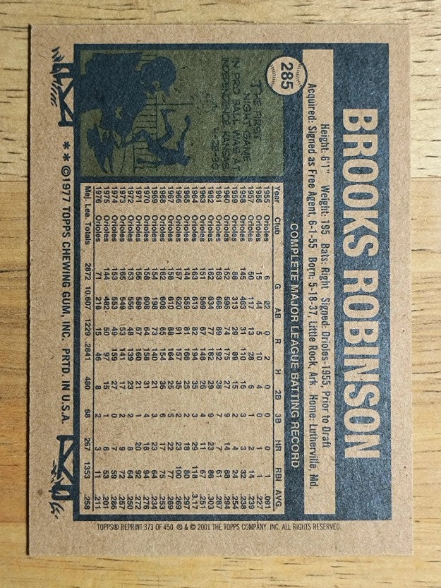 2001 Topps Archives #373 Brooks Robinson 77