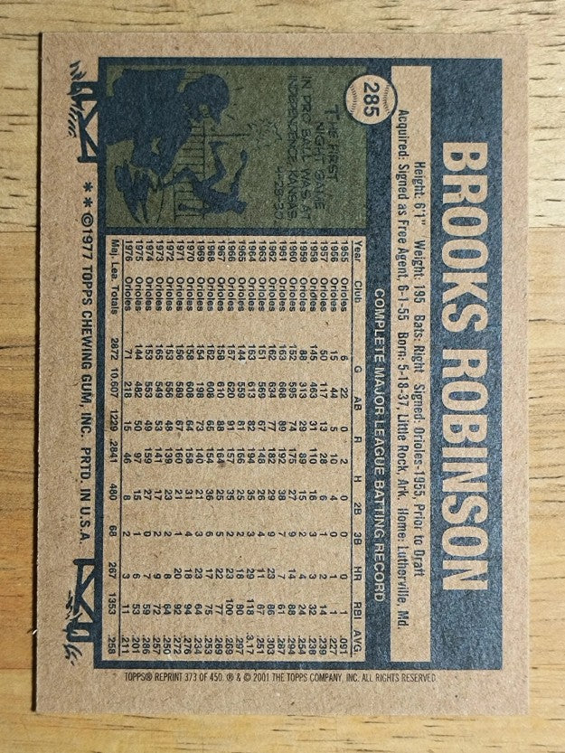 2001 Topps Archives #373 Brooks Robinson 77