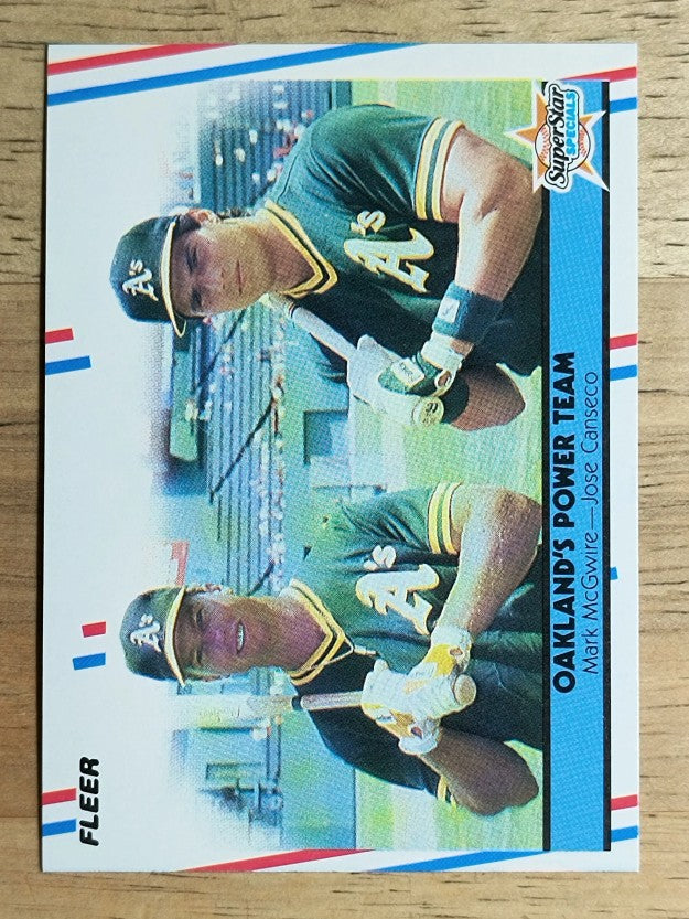 1988 Fleer #624 Mark McGwire/Jose Canseco