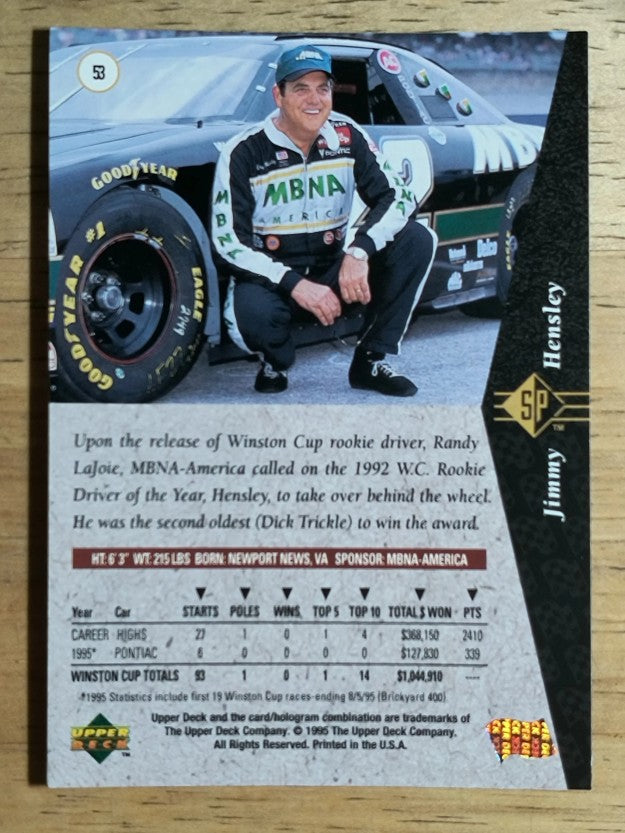 1995 SP #53 Jimmy Hensley