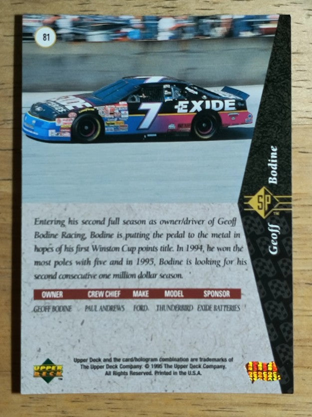 1995 SP #81 Geoff Bodine's Car