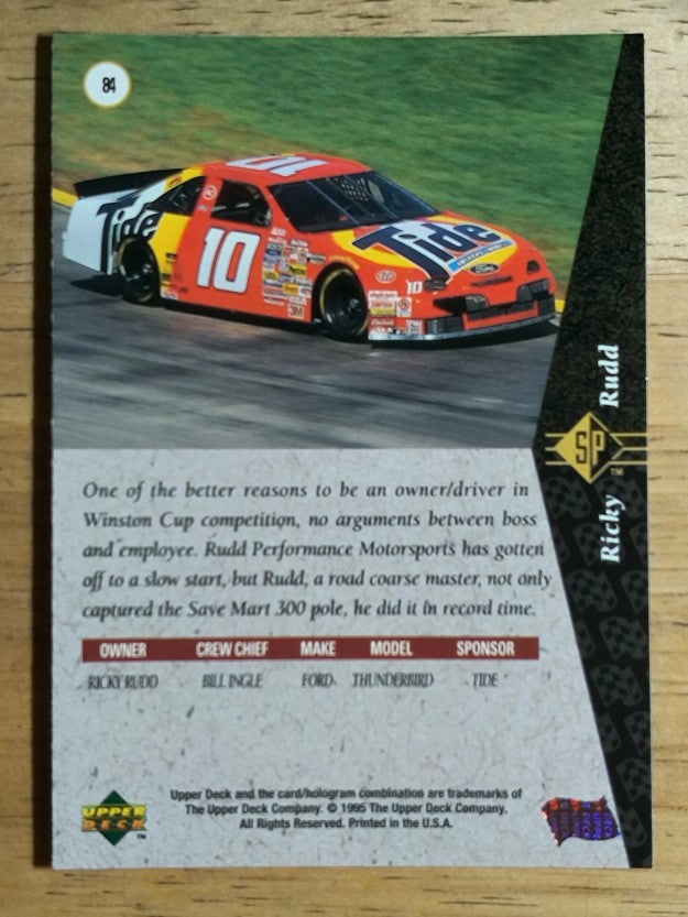 1995 SP #84 Ricky Rudd's Car