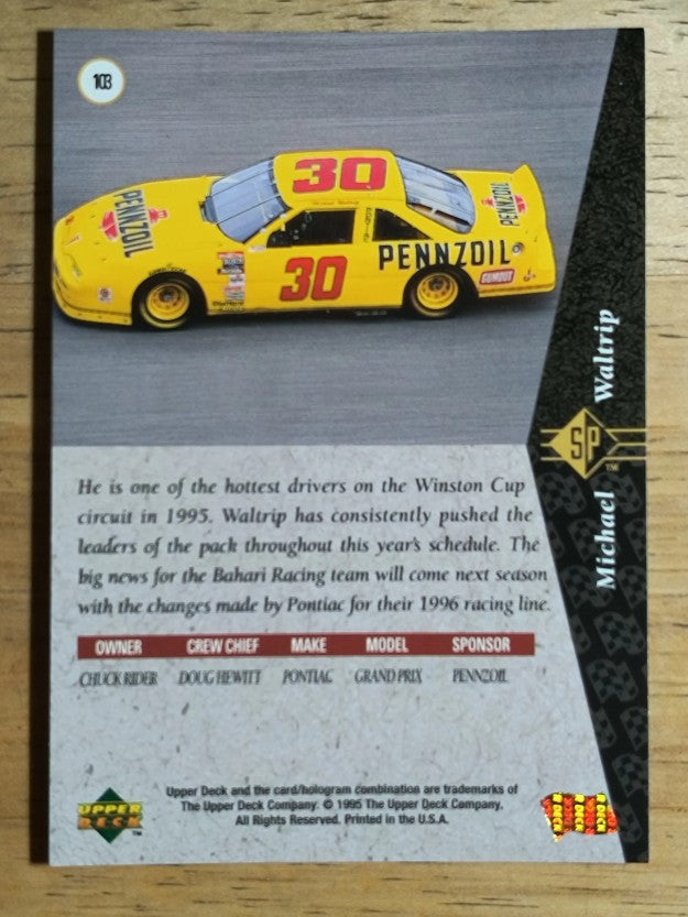 1995 SP #103 Michael Waltrip's Car