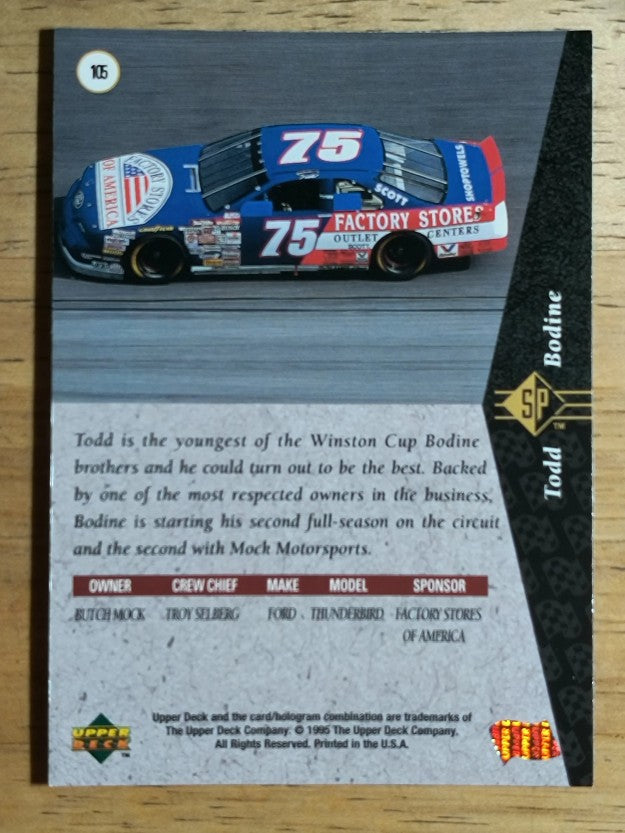 1995 SP #105 Todd Bodine's Car