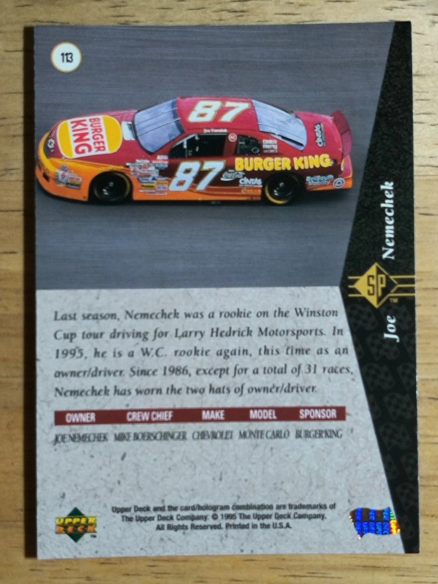 1995 SP #113 Joe Nemechek's Car