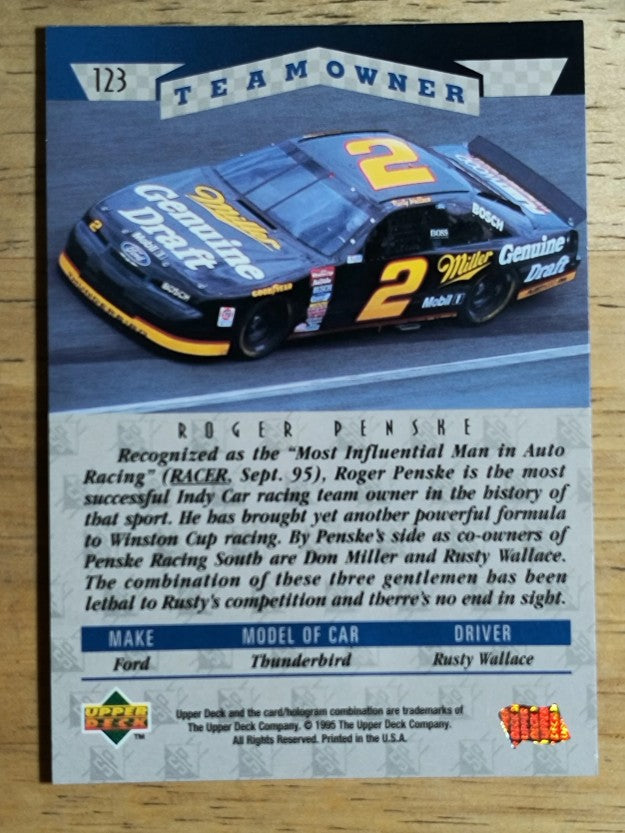 1995 SP #123 Roger Penske/Rusty Wallace OWN
