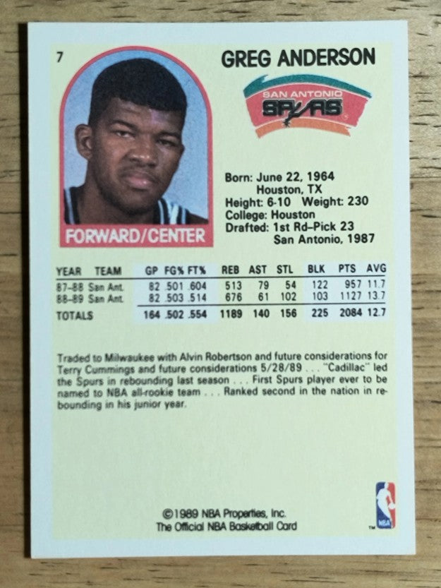 1989-90 Hoops #7 Greg Anderson SP
