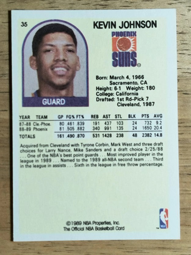1989-90 Hoops #35 Kevin Johnson RC (EXMT)