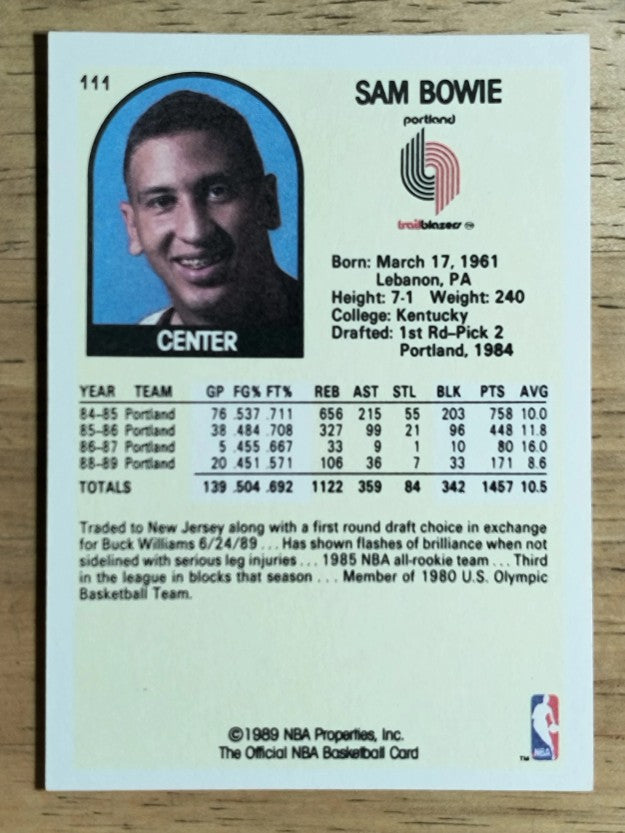1989-90 Hoops #111 Sam Bowie SP (NM)
