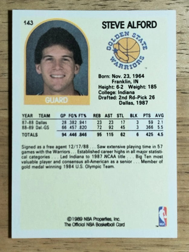 1989-90 Hoops #143 Steve Alford SP RC