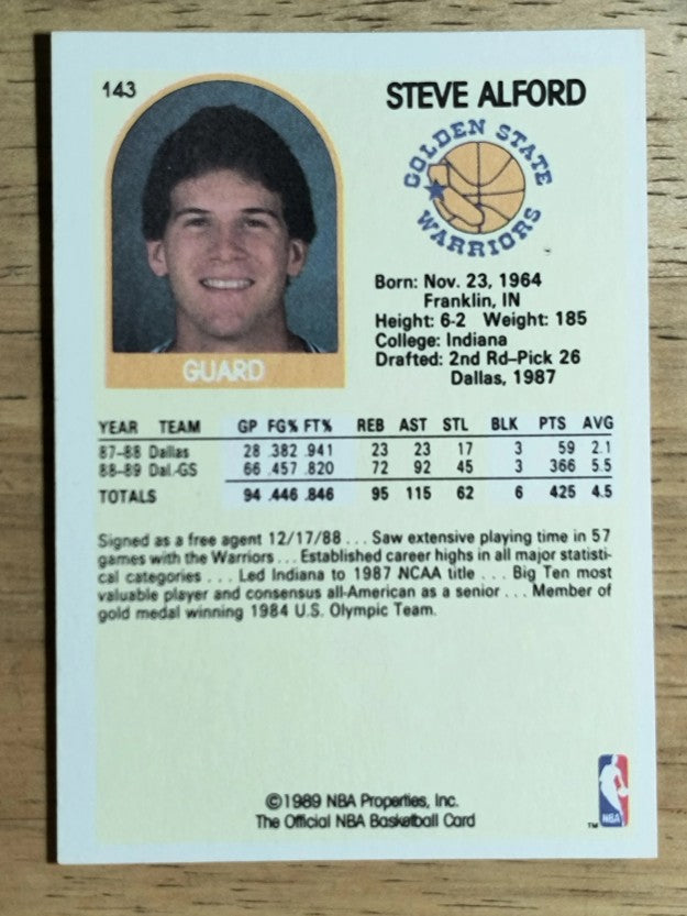 1989-90 Hoops #143 Steve Alford SP RC (NM)