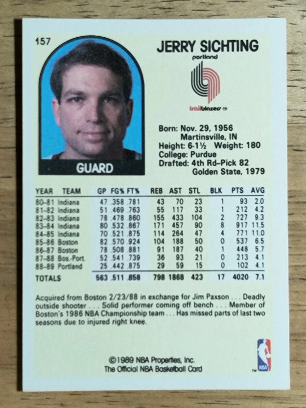 1989-90 Hoops #157 Jerry Sichting SP