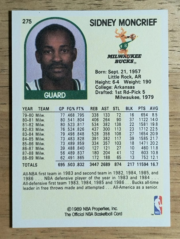 1989-90 Hoops #275 Sidney Moncrief SP