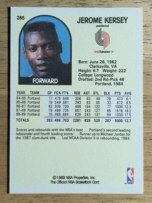 1989-90 Hoops #285 Jerome Kersey