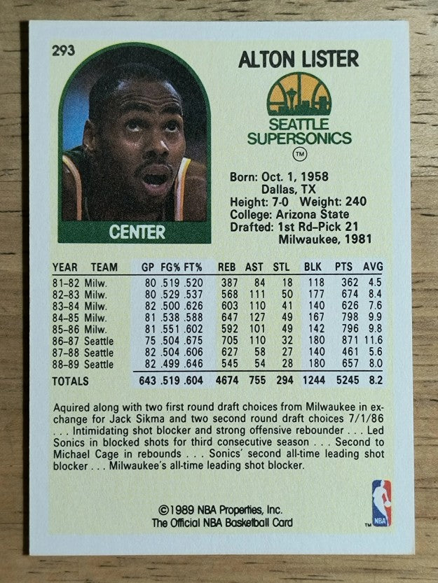1989-90 Hoops #293 Alton Lister SP (NM)