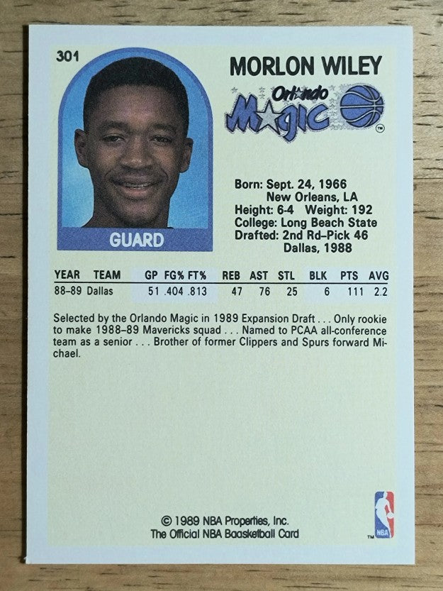 1989-90 Hoops #301 Morlon Wiley