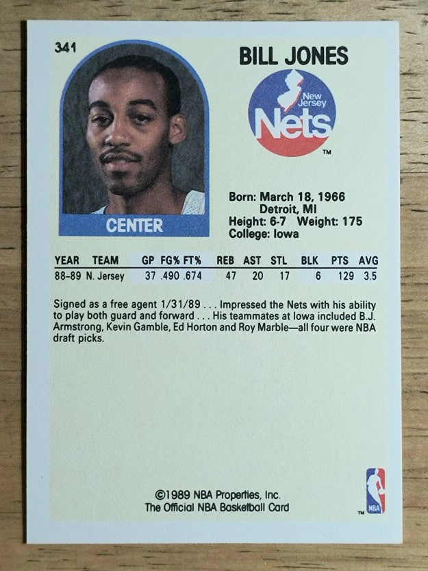 1989-90 Hoops #341 Bill Jones