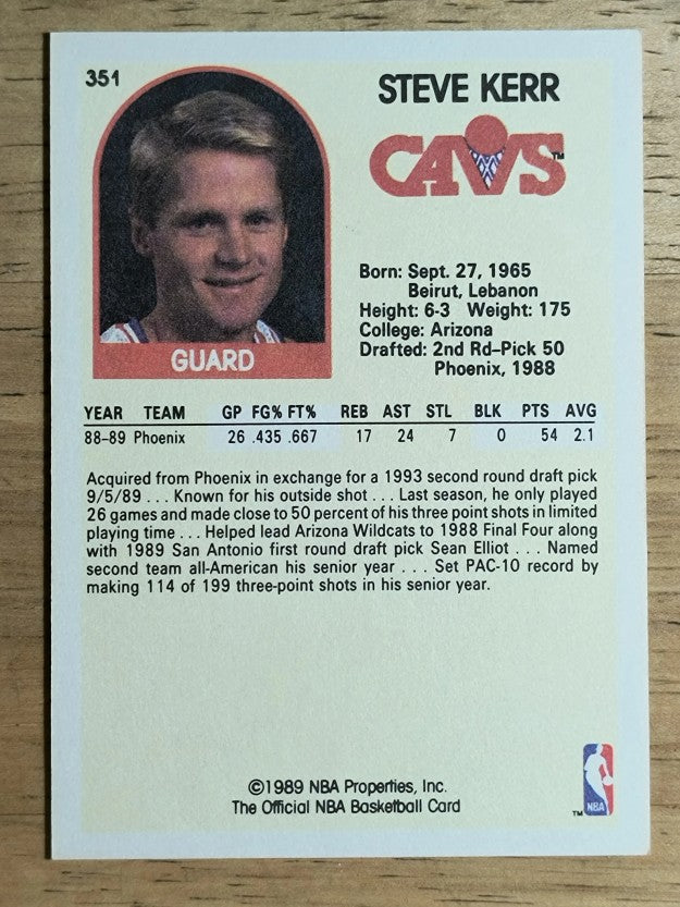 1989-90 Hoops #351 Steve Kerr RC