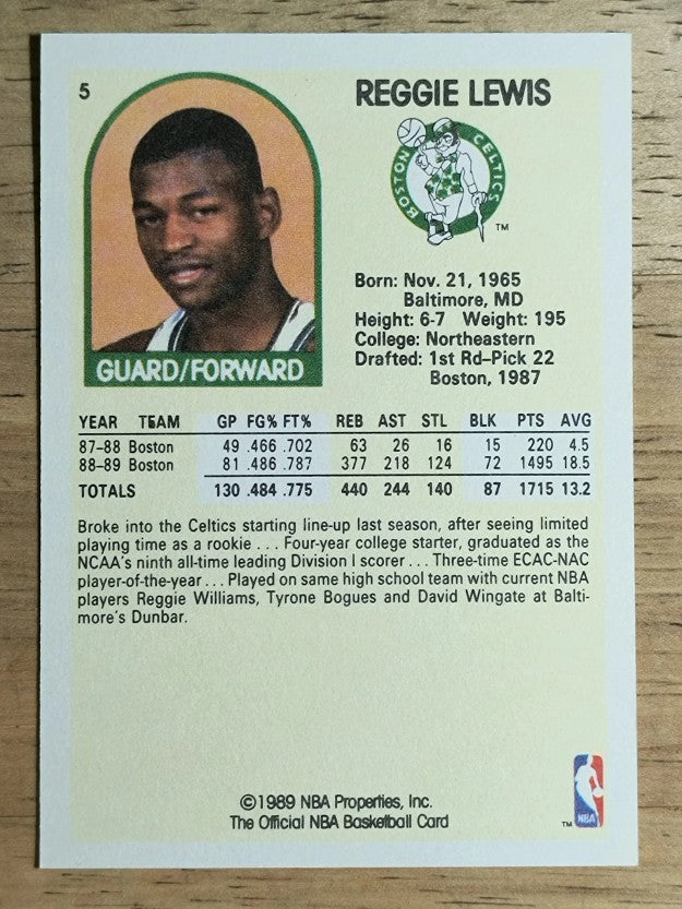 1990 Hoops 100 Superstars #5 Reggie Lewis