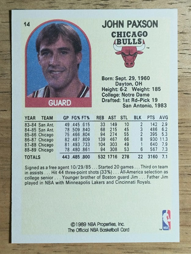 1990 Hoops 100 Superstars #14 John Paxson