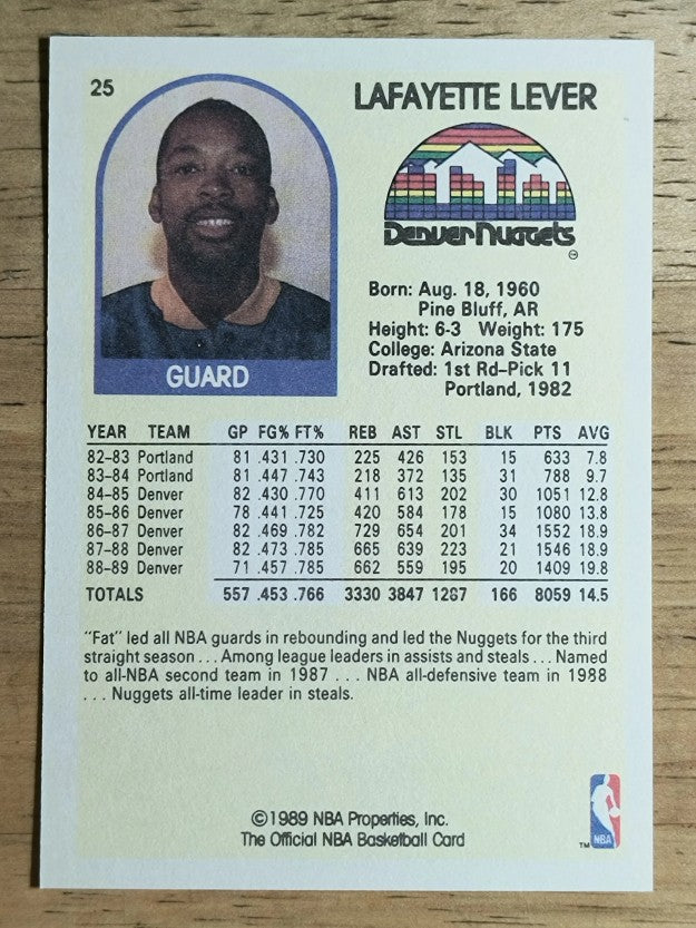 1990 Hoops 100 Superstars #25 Lafayette Lever