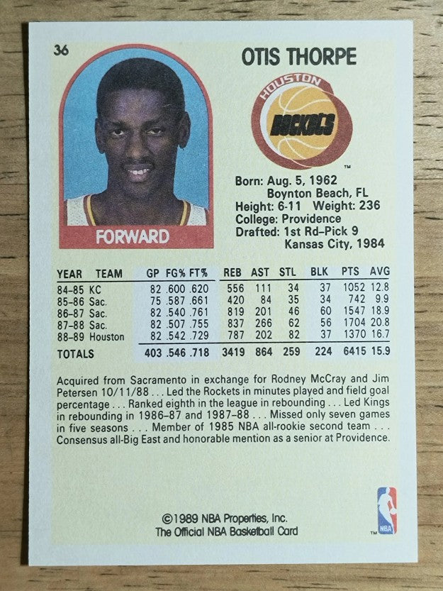 1990 Hoops 100 Superstars #36 Otis Thorpe