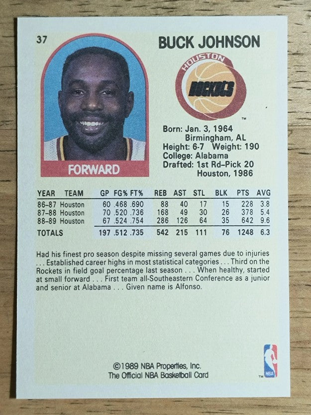 1990 Hoops 100 Superstars #37 Buck Johnson