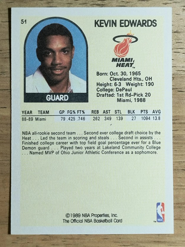 1990 Hoops 100 Superstars #51 Kevin Edwards