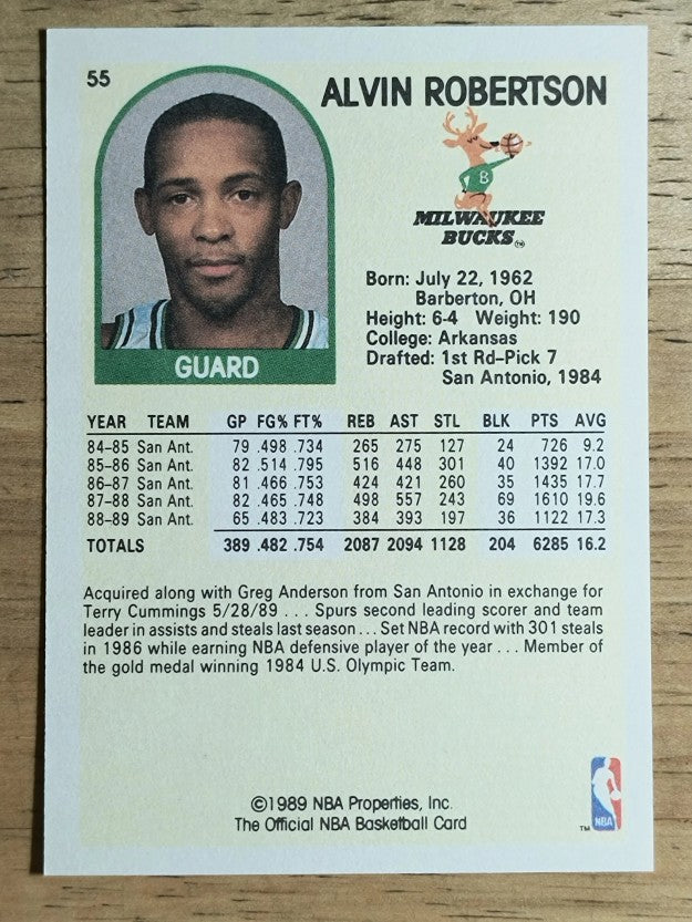 1990 Hoops 100 Superstars #55 Alvin Robertson