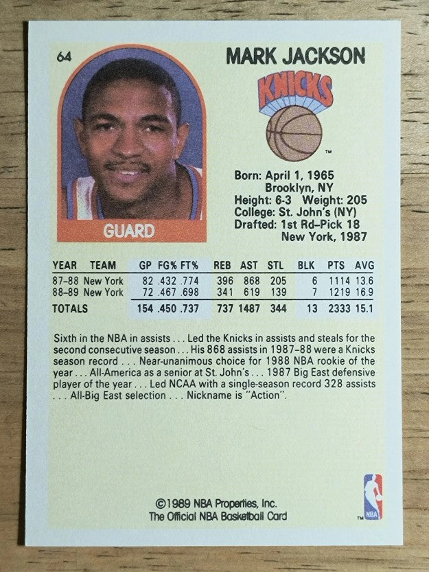 1990 Hoops 100 Superstars #64 Mark Jackson