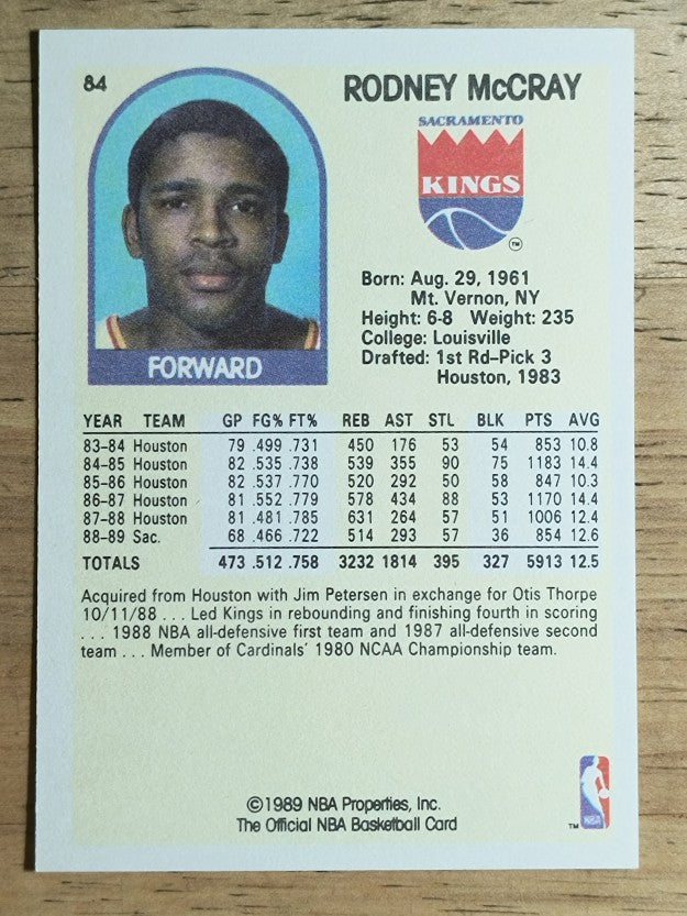 1990 Hoops 100 Superstars #84 Rodney McCray