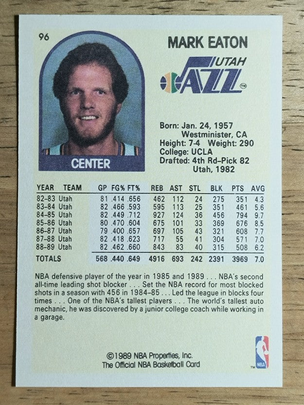 1990 Hoops 100 Superstars #96 Mark Eaton