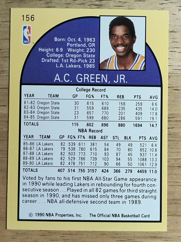 1990-91 Hoops #156 A.C. Green