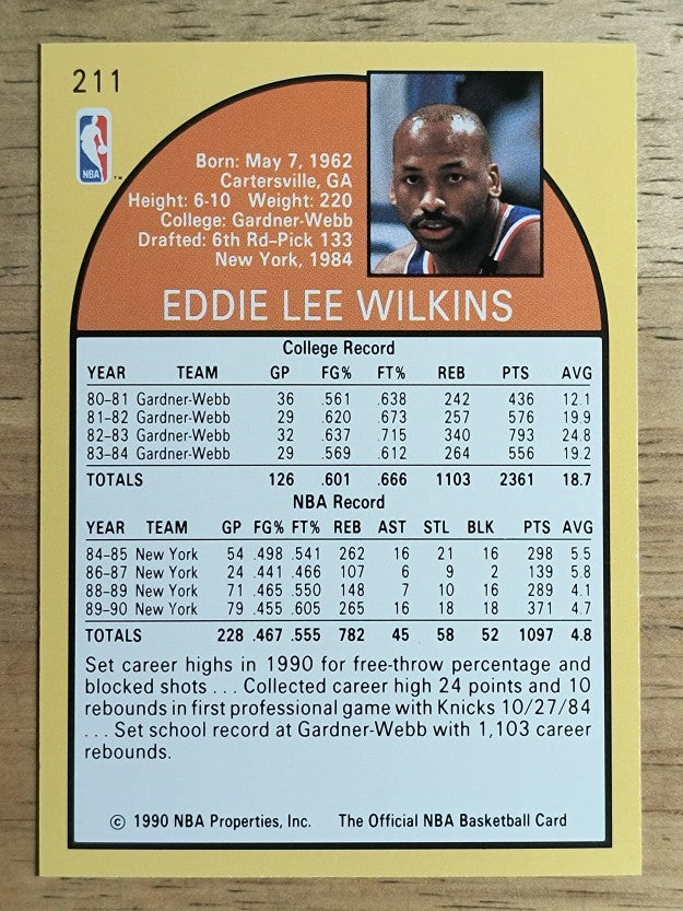 1990-91 Hoops #211 Eddie Lee Wilkins