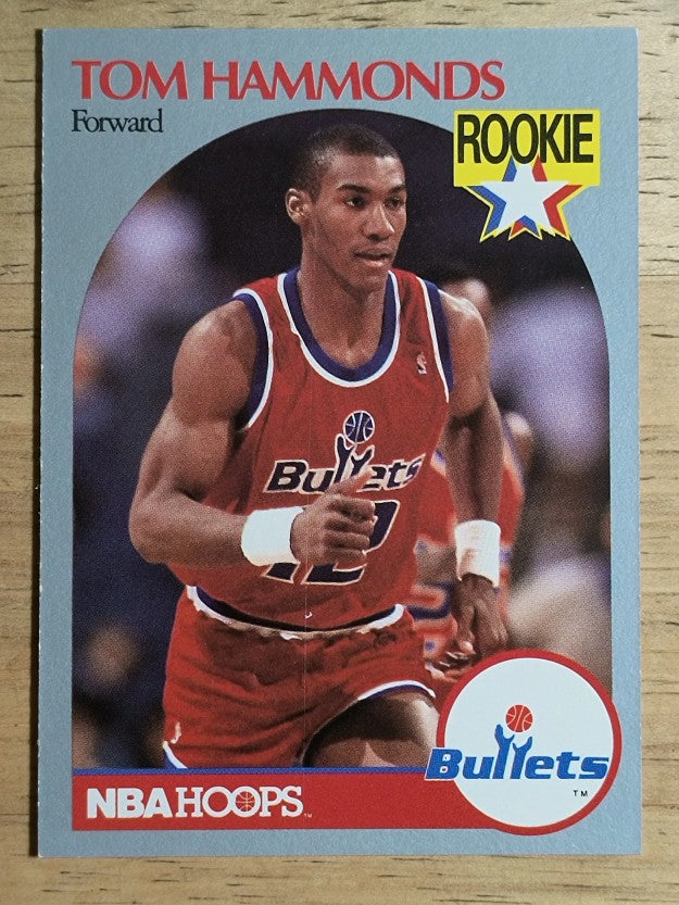 1990-91 Hoops #298B Tom Hammonds RC/Rookie logo on front