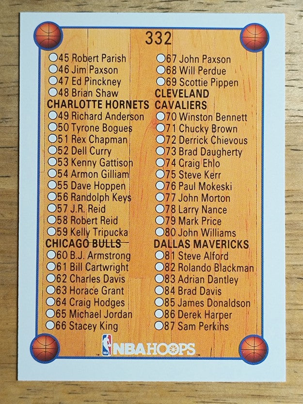 1990-91 Hoops #332 Checklist 1 SP