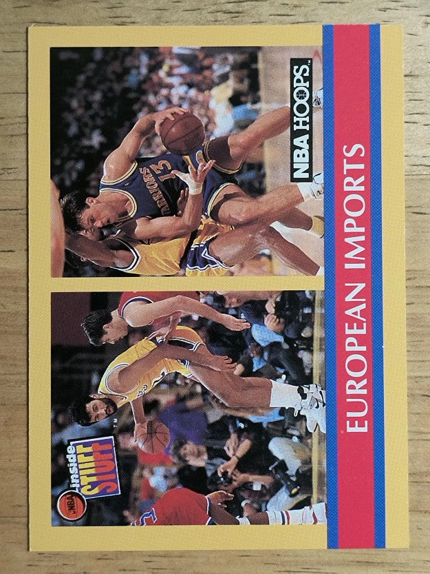 1990-91 Hoops #384 European Imports/Vlade Divac/Sarunas Marciulionis