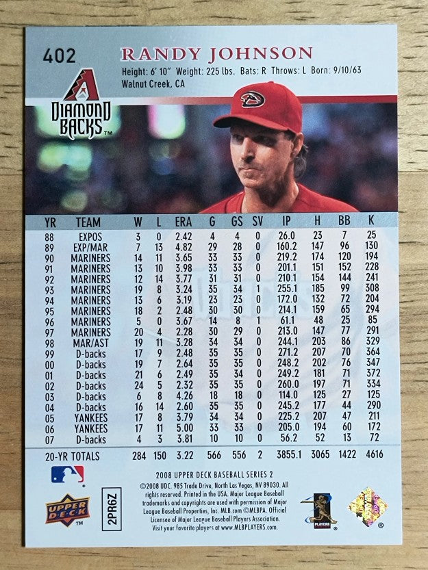 2008 Upper Deck #402 Randy Johnson