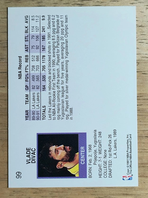 1991-92 Hoops #99 Vlade Divac