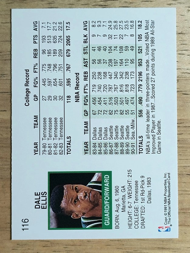 1991-92 Hoops #116 Dale Ellis