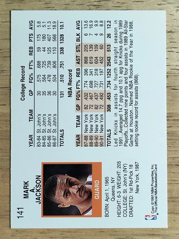 1991-92 Hoops #141 Mark Jackson