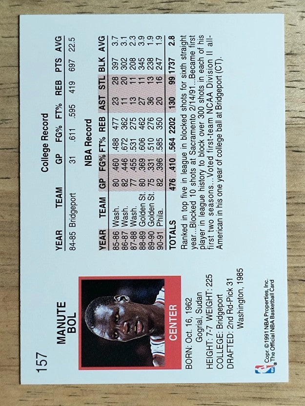 1991-92 Hoops #157 Manute Bol