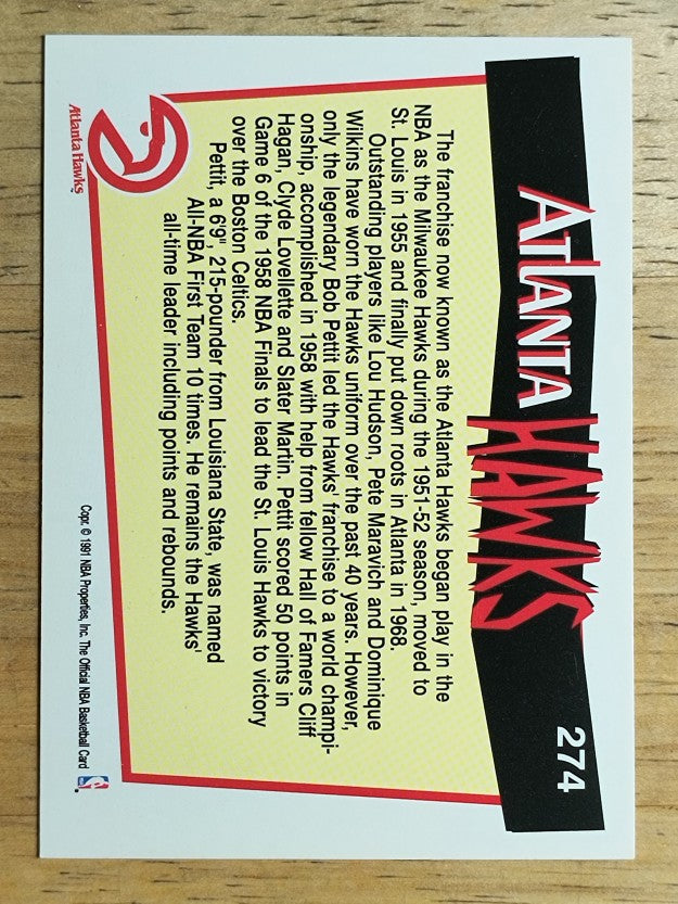 1991-92 Hoops #274 Atlanta Hawks TC