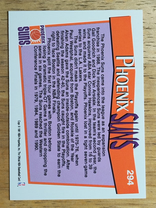 1991-92 Hoops #294 Phoenix Suns TC